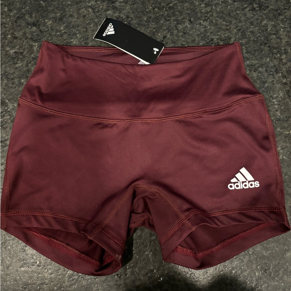 Adidas 4” Short Tights in Maroon